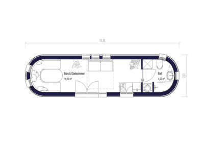 Modulhaus als Gewerberaum // Beispiel Büro + Gästezimmer