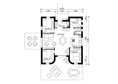 Grundriss Modulhaus Josefine von Wohnwagon (3 Module)