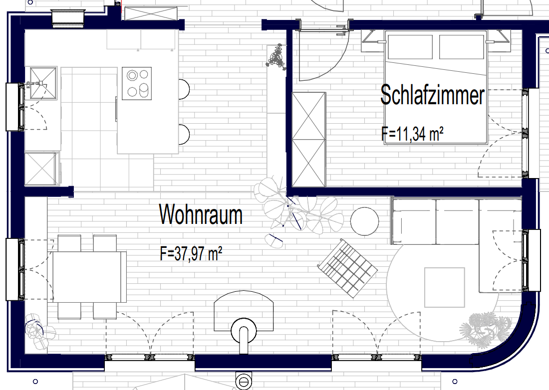 Modulhaus // Blick in die Küche